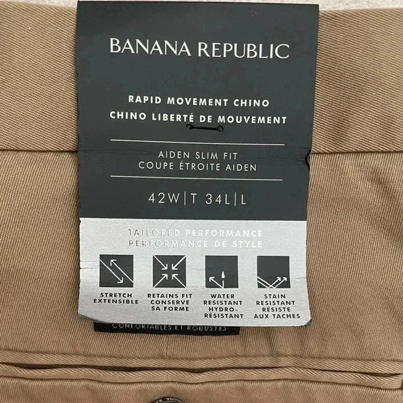 Banana Republic slim rapid movement chino Aiden  fit sz 42x34 - Picture 5 of 10